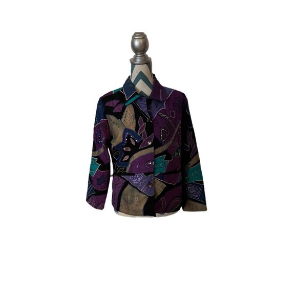 Veste Femme Drapers & Damons - Coupe Multi-color Texturée Avec Doublure - Taille 1X (18/22 W) - État Impeccable